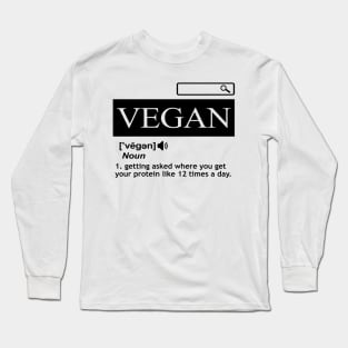 'Definition of a Vegan' Amazing Food Vegetarian Gift Long Sleeve T-Shirt